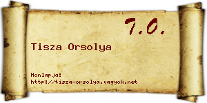 Tisza Orsolya névjegykártya